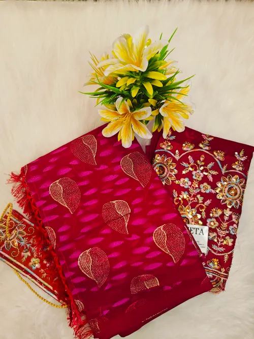 DESIGNER SAREE WITH WORK BLOUSE DS39